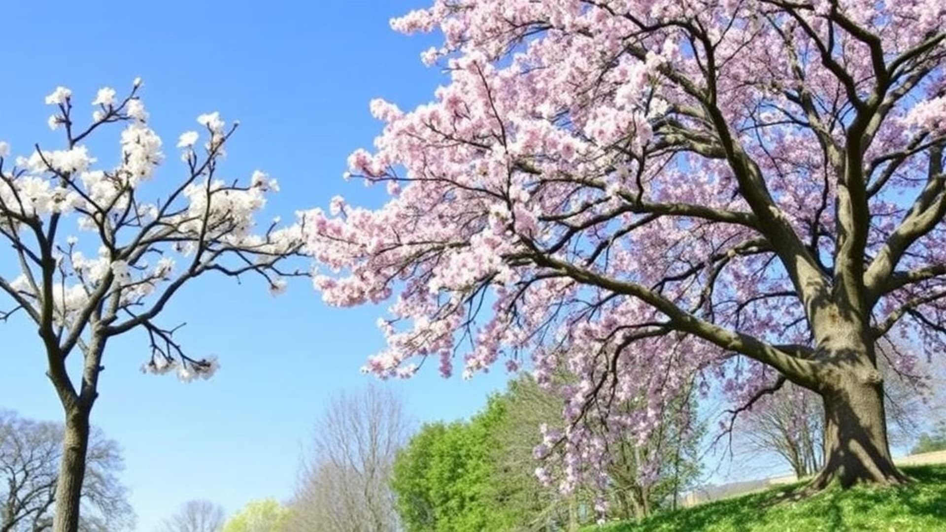 arbres en fleurs au printemps